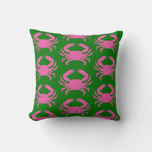 Pink and Green Crab Cushion