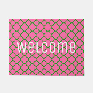 Pink and Green Doormat
