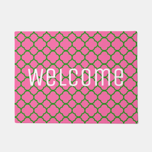 Pink and Green Doormat (Front)