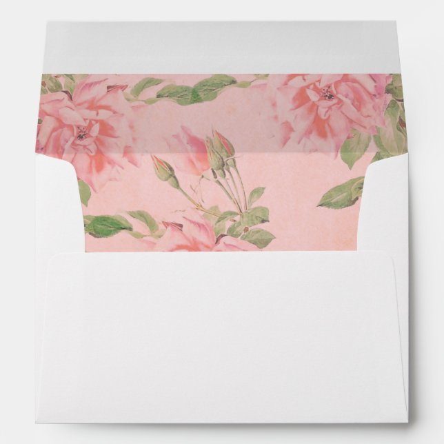 Pink and Green Floral Baby Shower Envelope (Back (Bottom))