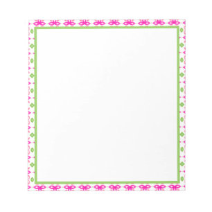 Pink and Green Floral Border Notepad