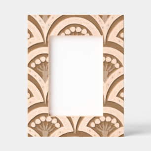 Pink and Green Floral Fan Pattern Etched Frames