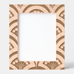 Pink and Green Floral Fan Pattern Etched Frames
