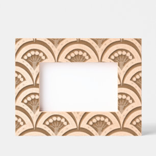 Pink and Green Floral Fan Pattern Etched Frames