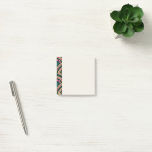 Pink and Green Floral Fan Pattern Post-it Notes