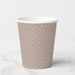 Pink and Green Floral Pattern Paper Cups
