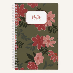 Pink and green floral spiral notebook Journal