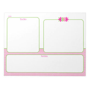Pink and Green Floral To Do Notes Planner Pad