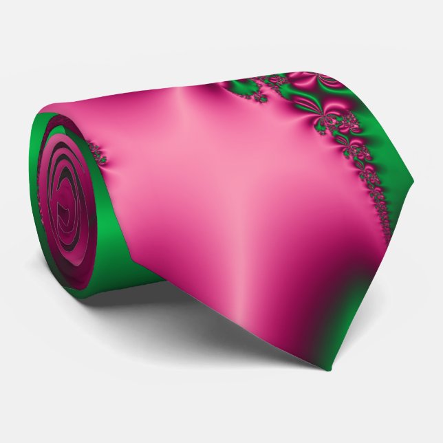 Pink and Green Flow Tie (Rolled)