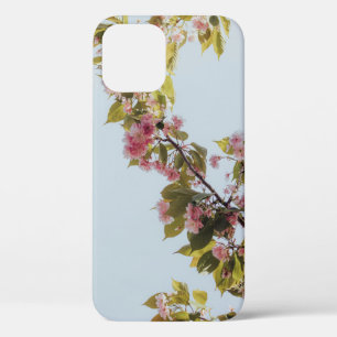 PINK AND GREEN FLOWER UNDER WHITE SKY iPhone 12 CASE