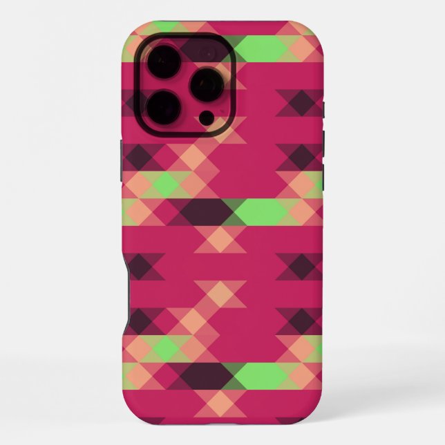 pink and green geometric iPhone case (Back)