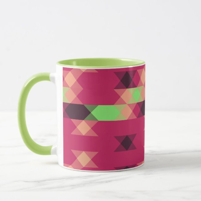 pink and green geometric mug (Left)