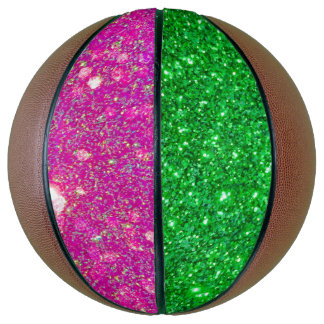 Pink and Green Glitter Full Size Basketball Glitz