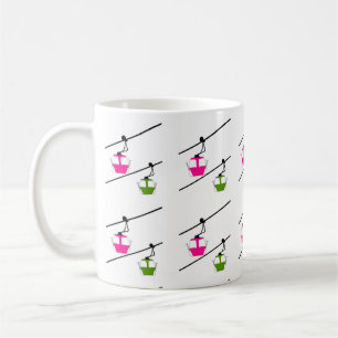 Pink and green gondolas coffee mug