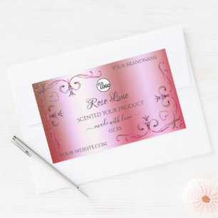 Pink and Green Gradient Ornate Product Labels Logo