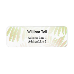 Pink and Green Gradient Palm Tree Leaves Return Address Label