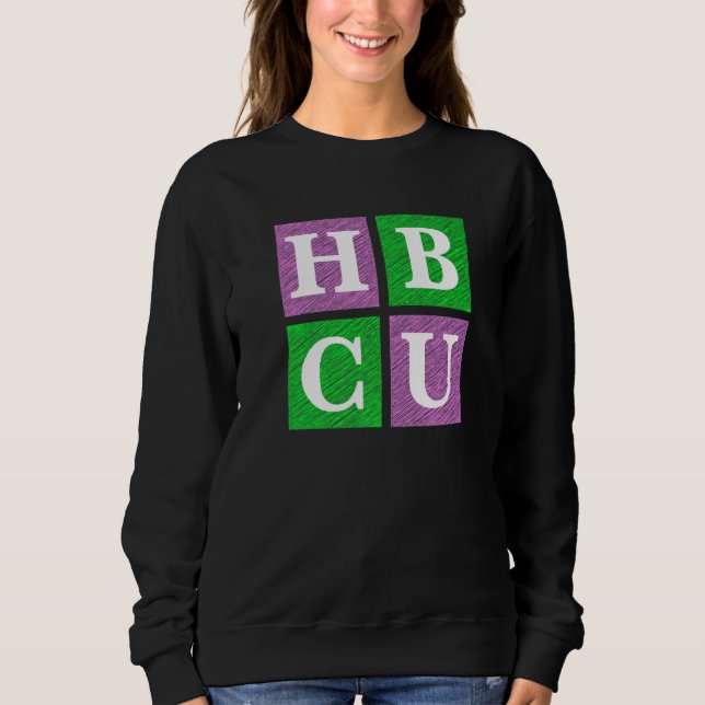 Pink and Green HBCU Block Letters   Sweatshirt (Front)