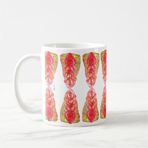 Pink and Green Hearts Coffee Mug