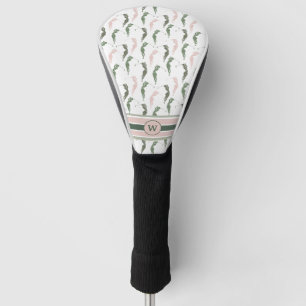 Pink and Green Lady Golfer Golf Head Cover