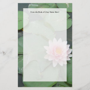 Pink and Green Lily Pad Pretty Photograph Stationery