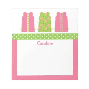 Pink and Green Lollipop Shift Dress Notepad