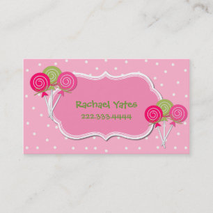 Pink and Green Lollypops Play Date Card