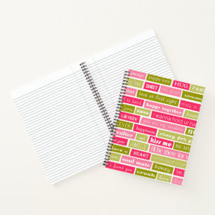 Pink and Green Love Letters Notebook