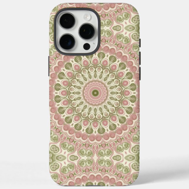 Pink and Green Mandala Pattern Design Case-Mate iPhone Case (Back)