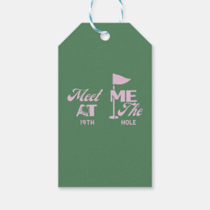 Pink And Green Meet Me at the 19th Hole Gift Tags