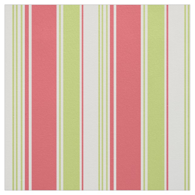 Pink and Green Modern Stripes Fabric (Swatch)