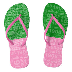 Pink and Green Nineteen  Thongs