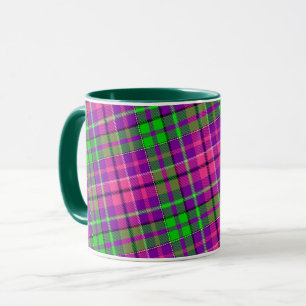 Pink and Green On Purple Plaid Tartan Pattern Mug