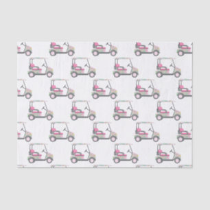Pink and Green Palm Beach Golf Cart Tissue Paper
