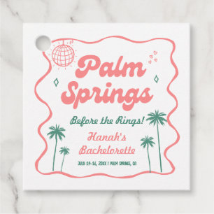 Pink and Green Palm Springs Bachelorette Favour Tags