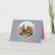 Pink and Green Pastel colours Christmas card