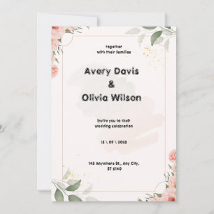 Pink and Green Pastel Watercolor Floral Elegant We Holiday Card