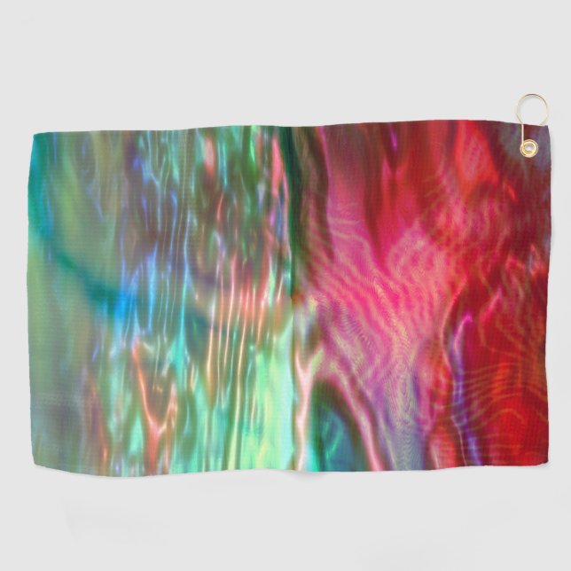 Pink and green pearly virtual texture golf towel (Horizontal)