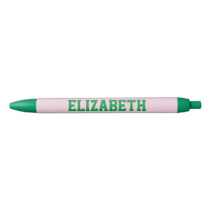 Pink and Green Personalised Varsity Pen