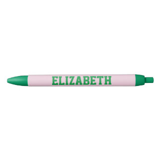 Pink and Green Personalised Varsity Pen