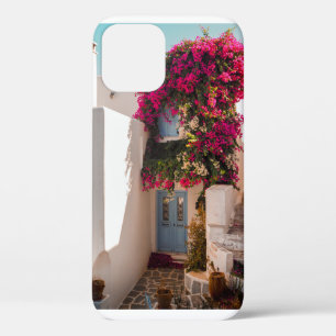 PINK AND GREEN PLANT ON WHITE CONCRETE WALL iPhone 12 CASE