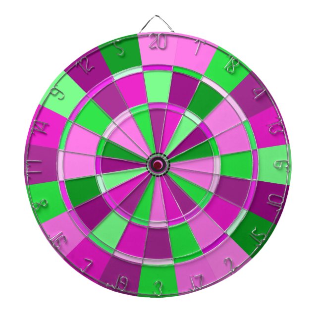 Pink and Green Preppy Sorority Dart Champion Dartboard (Front)