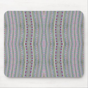 Pink and Green Pretty Hearts Pattern Mouse Pad