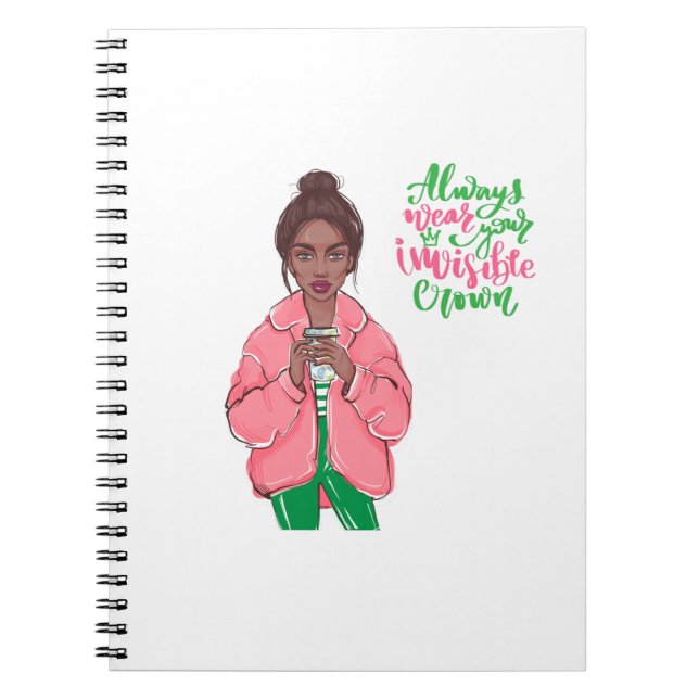 Pink and Green Queen Notebook (Front)