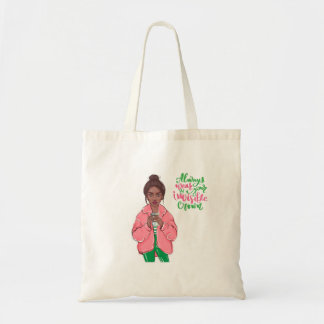 Pink and Green Queen Tote Bag