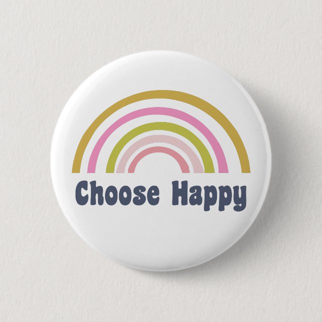 Pink and Green Rainbow with Inspirational Saying 6 Cm Round Badge (Front)