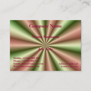 Pink and Green Ribbed Pleat Chubby Business Card
