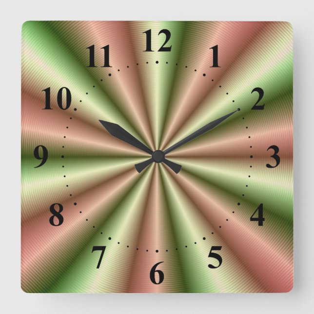 Pink and Green Ribbed Pleat Wall Clock (Front)