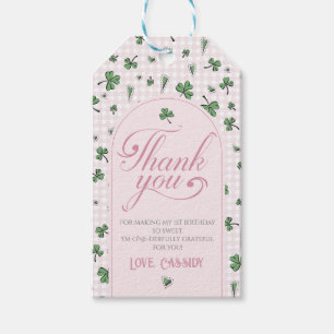 Pink and Green Shamrock Thank You Photo Favour Tag
