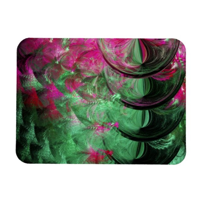 Pink and Green Snake Skin Abstract Magnet (Horizontal)