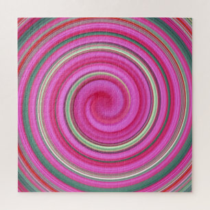 Pink and green spiral jigsaw puzzle